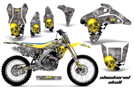 Graphics Kit Decal Sticker Wrap + # Plates For Suzuki RMZ450 2005-2006 CHECKERED YELLOW SILVER-atv motorcycle utv parts accessories gear helmets jackets gloves pantsAll Terrain Depot