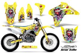 Dirt Bike Graphics Kit Decal Sticker Wrap For Suzuki RMZ450 2005-2006 EDHLK YELLOW-atv motorcycle utv parts accessories gear helmets jackets gloves pantsAll Terrain Depot