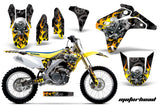 Dirt Bike Graphics Kit Decal Sticker Wrap For Suzuki RMZ450 2005-2006 MOTORHEAD BLACK