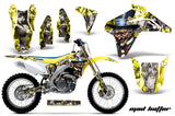 Dirt Bike Graphics Kit Decal Sticker Wrap For Suzuki RMZ450 2005-2006 HATTER SILVER YELLOW
