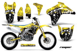 Dirt Bike Graphics Kit Decal Sticker Wrap For Suzuki RMZ450 2005-2006 REAPER YELLOW