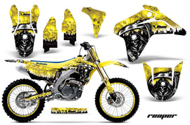 Graphics Kit Decal Sticker Wrap + # Plates For Suzuki RMZ450 2005-2006 REAPER YELLOW-atv motorcycle utv parts accessories gear helmets jackets gloves pantsAll Terrain Depot