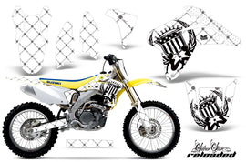Dirt Bike Graphics Kit Decal Sticker Wrap For Suzuki RMZ450 2005-2006 RELOADED BLACK WHITE-atv motorcycle utv parts accessories gear helmets jackets gloves pantsAll Terrain Depot