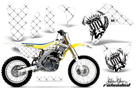 Graphics Kit Decal Sticker Wrap + # Plates For Suzuki RMZ450 2005-2006 RELOADED BLACK WHITE-atv motorcycle utv parts accessories gear helmets jackets gloves pantsAll Terrain Depot