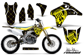 Dirt Bike Graphics Kit Decal Sticker Wrap For Suzuki RMZ450 2005-2006 RELOADED YELLOW BLACK-atv motorcycle utv parts accessories gear helmets jackets gloves pantsAll Terrain Depot