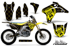 Graphics Kit Decal Sticker Wrap + # Plates For Suzuki RMZ450 2005-2006 RELOADED YELLOW BLACK-atv motorcycle utv parts accessories gear helmets jackets gloves pantsAll Terrain Depot