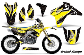 Graphics Kit Decal Sticker Wrap + # Plates For Suzuki RMZ450 2005-2006 TRIBAL YELLOW BLACK-atv motorcycle utv parts accessories gear helmets jackets gloves pantsAll Terrain Depot