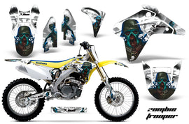 Dirt Bike Graphics Kit Decal Sticker Wrap For Suzuki RMZ450 2005-2006 ZOMBIE WHITE-atv motorcycle utv parts accessories gear helmets jackets gloves pantsAll Terrain Depot