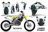 Dirt Bike Graphics Kit Decal Sticker Wrap For Suzuki RMZ450 2005-2006 ZOMBIE WHITE