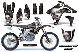 Dirt Bike Graphics Kit MX Decal Sticker Wrap For Suzuki RMZ450 2007 CHECKERED SILVER BLACK-atv motorcycle utv parts accessories gear helmets jackets gloves pantsAll Terrain Depot