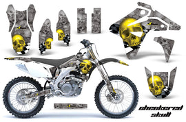 Dirt Bike Graphics Kit MX Decal Sticker Wrap For Suzuki RMZ450 2007 CHECKERED YELLOW BLACK-atv motorcycle utv parts accessories gear helmets jackets gloves pantsAll Terrain Depot