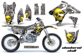 Graphics Kit MX Decal Sticker Wrap + # Plates For Suzuki RMZ450 2007 CHECKERED YELLOW SILVER-atv motorcycle utv parts accessories gear helmets jackets gloves pantsAll Terrain Depot