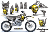 Graphics Kit MX Decal Sticker Wrap + # Plates For Suzuki RMZ450 2007 CHECKERED YELLOW SILVER