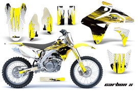Dirt Bike Graphics Kit MX Decal Sticker Wrap For Suzuki RMZ450 2007 CARBONX YELLOW-atv motorcycle utv parts accessories gear helmets jackets gloves pantsAll Terrain Depot