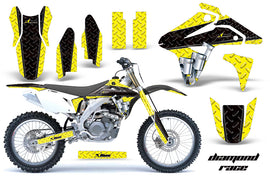 Dirt Bike Graphics Kit MX Decal Sticker Wrap For Suzuki RMZ450 2007 DIAMOND RACE YELLOW BLACK-atv motorcycle utv parts accessories gear helmets jackets gloves pantsAll Terrain Depot