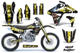 Graphics Kit MX Decal Sticker Wrap + # Plates For Suzuki RMZ450 2007 HATTER YELLOW BLACK