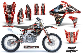 Dirt Bike Graphics Kit MX Decal Sticker Wrap For Suzuki RMZ450 2007 HATTER RED SILVER-atv motorcycle utv parts accessories gear helmets jackets gloves pantsAll Terrain Depot