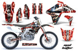 Dirt Bike Graphics Kit MX Decal Sticker Wrap For Suzuki RMZ450 2007 HATTER RED SILVER