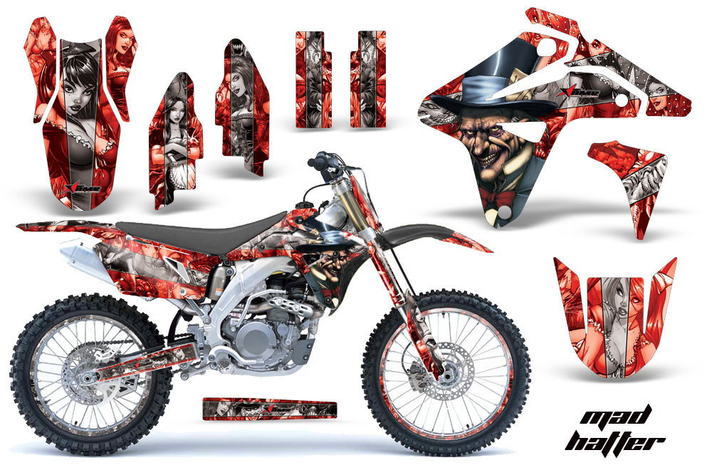 Graphics Kit MX Decal Sticker Wrap + # Plates For Suzuki RMZ450 2007 HATTER RED SILVER-atv motorcycle utv parts accessories gear helmets jackets gloves pantsAll Terrain Depot