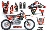 Graphics Kit MX Decal Sticker Wrap + # Plates For Suzuki RMZ450 2007 HATTER RED SILVER