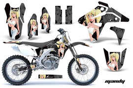 Dirt Bike Graphics Kit MX Decal Sticker Wrap For Suzuki RMZ450 2007 MANDY WHITE BLACK-atv motorcycle utv parts accessories gear helmets jackets gloves pantsAll Terrain Depot