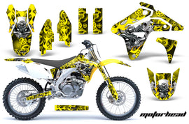 Dirt Bike Graphics Kit MX Decal Sticker Wrap For Suzuki RMZ450 2007 MOTORHEAD YELLOW-atv motorcycle utv parts accessories gear helmets jackets gloves pantsAll Terrain Depot