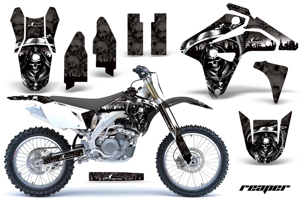 Dirt Bike Graphics Kit MX Decal Sticker Wrap For Suzuki RMZ450 2007 REAPER BLACK-atv motorcycle utv parts accessories gear helmets jackets gloves pantsAll Terrain Depot