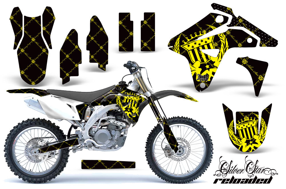 Dirt Bike Graphics Kit MX Decal Sticker Wrap For Suzuki RMZ450 2007 RELOADED YELLOW BLACK-atv motorcycle utv parts accessories gear helmets jackets gloves pantsAll Terrain Depot