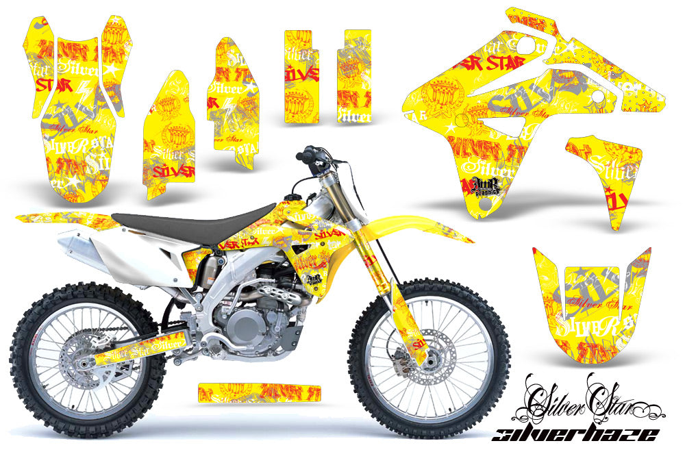 Dirt Bike Graphics Kit MX Decal Sticker Wrap For Suzuki RMZ450 2007 SSSH RED YELLOW-atv motorcycle utv parts accessories gear helmets jackets gloves pantsAll Terrain Depot