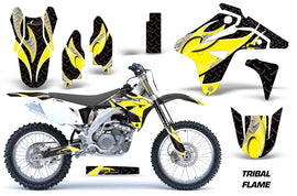 Dirt Bike Graphics Kit MX Decal Sticker Wrap For Suzuki RMZ450 2007 TRIBAL YELLOW BLACK-atv motorcycle utv parts accessories gear helmets jackets gloves pantsAll Terrain Depot