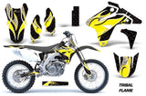 Dirt Bike Graphics Kit MX Decal Sticker Wrap For Suzuki RMZ450 2007 TRIBAL YELLOW BLACK