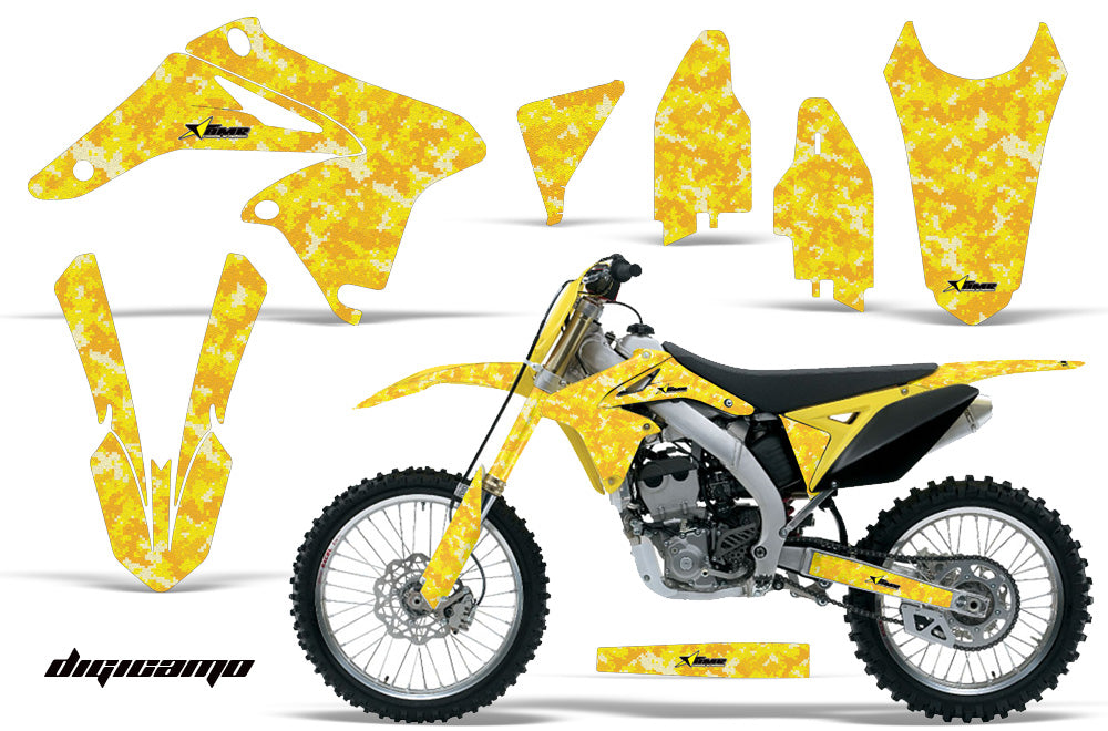 Dirt Bike Graphics Kit Decal Sticker Wrap For Suzuki RMZ250 2010-2016 DIGICAMO YELLOW-atv motorcycle utv parts accessories gear helmets jackets gloves pantsAll Terrain Depot