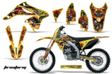 Dirt Bike Graphics Kit Decal Sticker Wrap For Suzuki RMZ250 2010-2016 FIRESTORM YELLOW