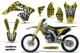 Dirt Bike Graphics Kit Decal Sticker Wrap For Suzuki RMZ250 2010-2016 WIDOW BLACK YELLOW