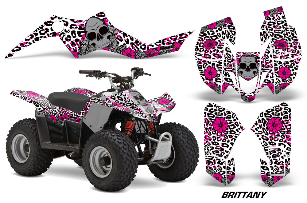 ATV Graphics Kit Quad Decal Sticker Wrap For Suzuki LTZ50 2006-2009 BRITTANY PINK WHITE-atv motorcycle utv parts accessories gear helmets jackets gloves pantsAll Terrain Depot