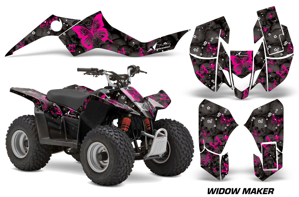 ATV Graphics Kit Quad Decal Sticker Wrap For Suzuki LTZ50 2006-2009 BUTTERFLIES PINK BLACK-atv motorcycle utv parts accessories gear helmets jackets gloves pantsAll Terrain Depot