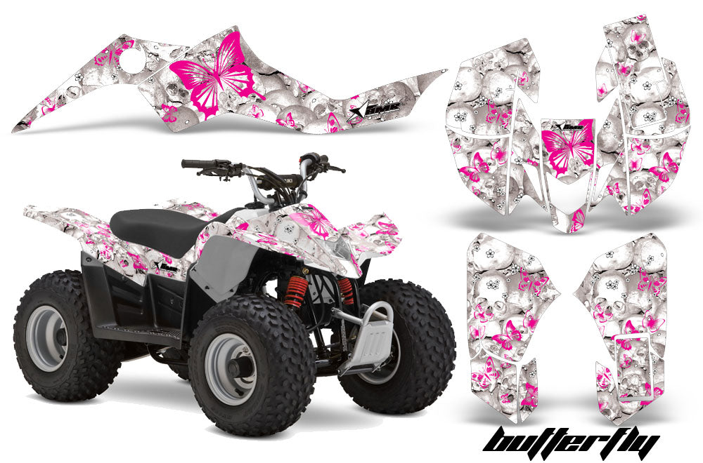 ATV Graphics Kit Quad Decal Sticker Wrap For Suzuki LTZ50 2006-2009 BUTTERFLIES PINK WHITE-atv motorcycle utv parts accessories gear helmets jackets gloves pantsAll Terrain Depot