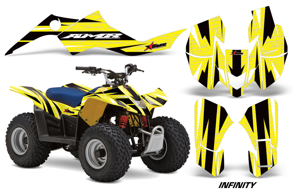 ATV Graphics Kit Quad Decal Sticker Wrap For Suzuki LTZ50 2006-2009 INFINITY YELLOW-atv motorcycle utv parts accessories gear helmets jackets gloves pantsAll Terrain Depot