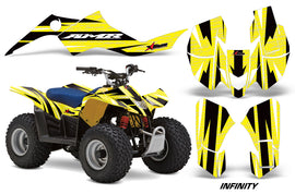 ATV Graphics Kit Quad Decal Sticker Wrap For Suzuki LTZ50 2006-2009 INFINITY YELLOW-atv motorcycle utv parts accessories gear helmets jackets gloves pantsAll Terrain Depot