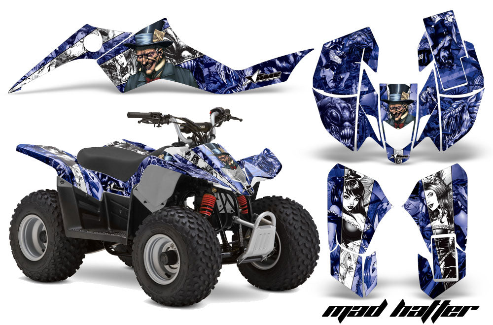 ATV Graphics Kit Quad Decal Sticker Wrap For Suzuki LTZ50 2006-2009 HATTER WHITE BLUE-atv motorcycle utv parts accessories gear helmets jackets gloves pantsAll Terrain Depot
