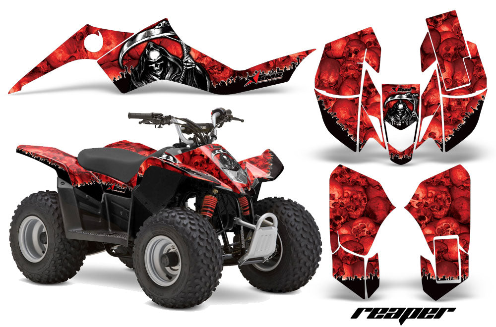 ATV Graphics Kit Quad Decal Sticker Wrap For Suzuki LTZ50 2006-2009 REAPER RED-atv motorcycle utv parts accessories gear helmets jackets gloves pantsAll Terrain Depot