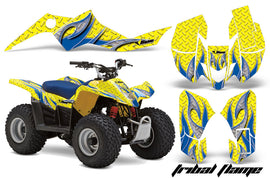 ATV Graphics Kit Quad Decal Sticker Wrap For Suzuki LTZ50 2006-2009 TRIBAL BLUE YELLOW-atv motorcycle utv parts accessories gear helmets jackets gloves pantsAll Terrain Depot
