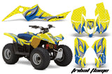 ATV Graphics Kit Quad Decal Sticker Wrap For Suzuki LTZ50 2006-2009 TRIBAL BLUE YELLOW