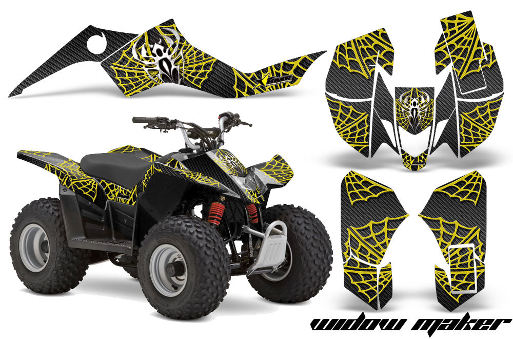 ATV Graphics Kit Quad Decal Sticker Wrap For Suzuki LTZ50 2006-2009 WIDOW YELLOW BLACK-atv motorcycle utv parts accessories gear helmets jackets gloves pantsAll Terrain Depot