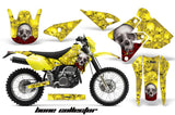 Dirt Bike Graphics Kit Decal Sticker Wrap For Suzuki DRZ400S 2000-2018 BONES YELLOW