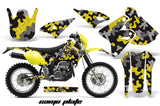 Dirt Bike Graphics Kit Decal Sticker Wrap For Suzuki DRZ400S 2000-2018 CAMOPLATE YELLOW