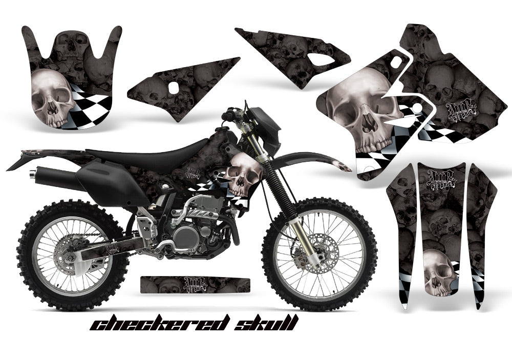 Dirt Bike Graphics Kit Decal Sticker Wrap For Suzuki DRZ400S 2000-2018 CHECKERED BLACK-atv motorcycle utv parts accessories gear helmets jackets gloves pantsAll Terrain Depot