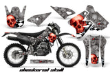 Dirt Bike Graphics Kit Decal Sticker Wrap For Suzuki DRZ400S 2000-2018 CHECKERED SILVER RED