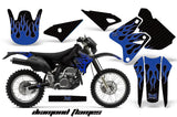 Dirt Bike Graphics Kit Decal Sticker Wrap For Suzuki DRZ400S 2000-2018 DIAMOND FLAMES BLUE BLACK