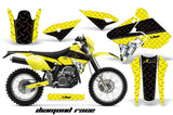 Dirt Bike Graphics Kit Decal Sticker Wrap For Suzuki DRZ400S 2000-2018 DIAMOND RACE YELLOW BLACK